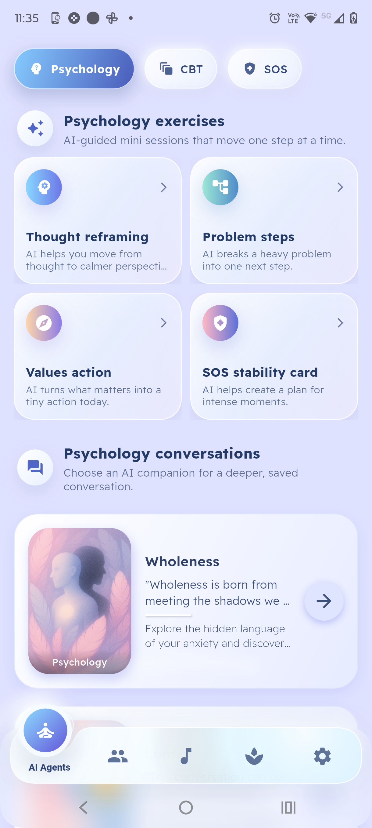 MindSense AI reflection screen